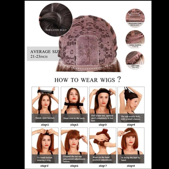 12” Brown Natural Looking Middle Parted Short Synthetic Heat Resistant Wig - Picture 12 of 13